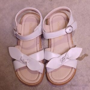 White Sandals with Bow Detail and Adjustable Ankle Strap Size 12